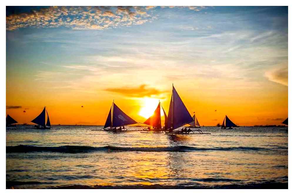 trike, boracay, sunset, paraw, sailing